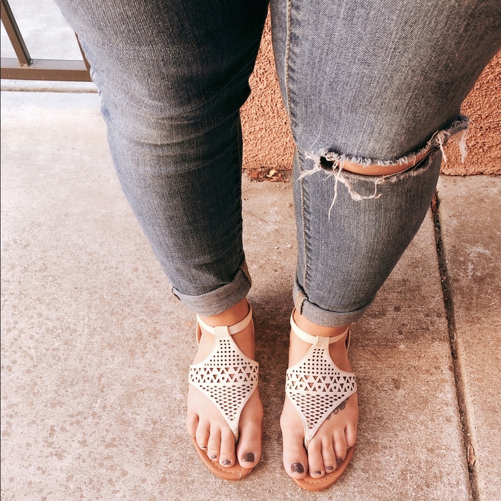 Jessica Simpson white sandals